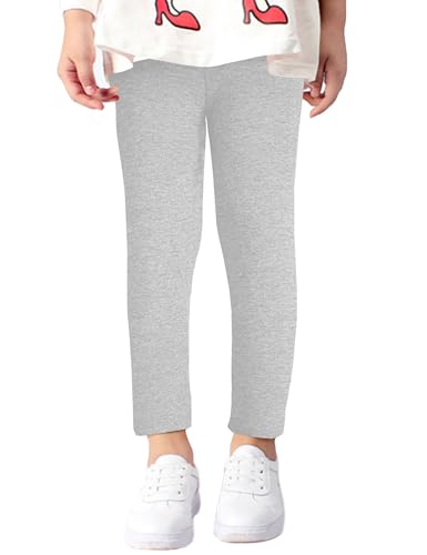 Kiench Mädchen Leggings Gefüttert Winter Warm Thermo Hosen Baumwolle Hellgrau EU Größe 122-128/7-8 Jahre Etikett 130 von Kiench