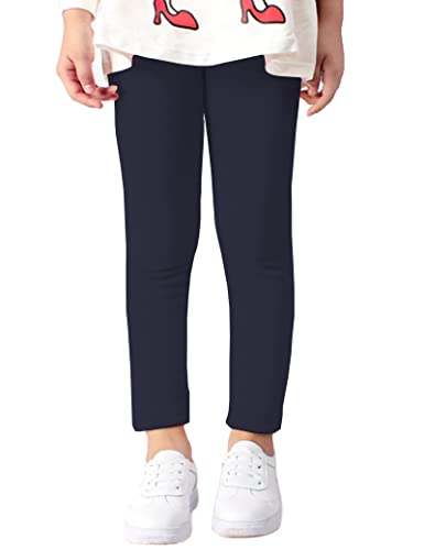 Kiench Mädchen Leggings Gefüttert Winter Warm Thermo Hosen Baumwolle Marineblau EU Größe 140-146/9-10 Jahre Etikett 150 von Kiench