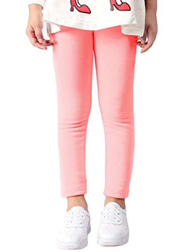 Kiench Mädchen Leggings Gefüttert Winter Warm Thermo Hosen Baumwolle Rosa EU Größe 104-110/4-5 Jahre Etikett 110 von Kiench