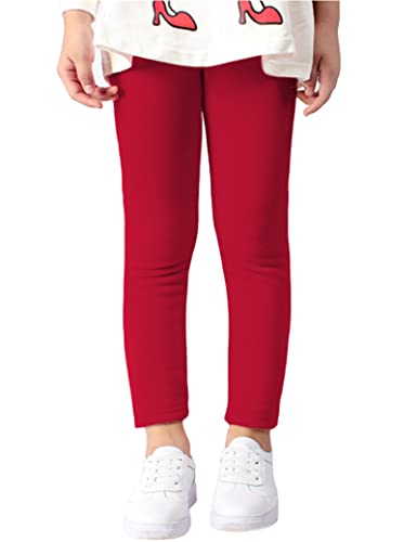 Kiench Mädchen Leggings Gefüttert Winter Warm Thermo Hosen Baumwolle Rot EU Größe 104-110/4-5 Jahre Etikett 110 von Kiench