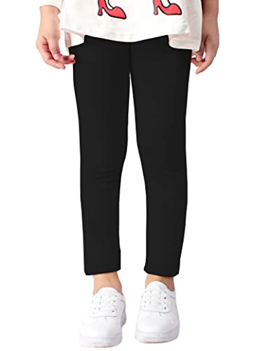 Kiench Mädchen Leggings Gefüttert Winter Warm Thermo Hosen Baumwolle Schwarz EU Größe 92-98/2-3 Jahre Etikett 100 von Kiench