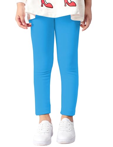 Kiench Mädchen Leggings Gefüttert Winter Warm Thermo Hosen Baumwolle Türkis Blau EU Größe 140-146/9-10 Jahre Etikett 150 von Kiench