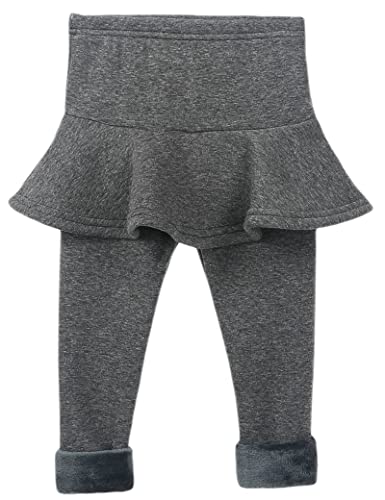 Kiench Mädchen Leggings Gefüttert mit Rock Dick Hosen Baumwolle Dunkel Grau EU Größe 110-116/4-5 Jahre Etikett 120 von Kiench