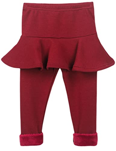 Kiench Mädchen Leggings Gefüttert mit Rock Dick Hosen Baumwolle Rot EU Größe 104/3-4 Jahre Etikett 110 von Kiench