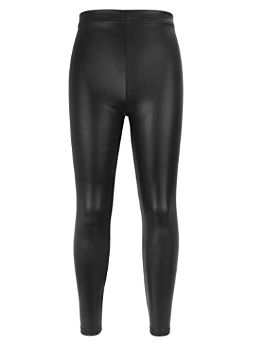 Kiench Mädchen Leggings Glänzend Metallic Gymnastik Tanz Hosen Schwarz EU Größe 116/5-6 Jahre Etikett 120 von Kiench