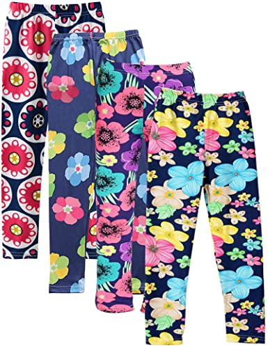 Kiench Mädchen Leggings Lang Hosen 4er-Pack Garten im Frühling EU Größe 140/9-10 Jahre Etikett 80 von Kiench