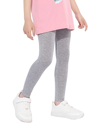 Kiench Mädchen Leggings Lang Hosen Basic Uni Farbe Grau EU Größe 104-110/3-4 Jahre Etikett 110 von Kiench
