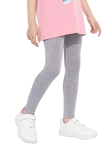 Kiench Mädchen Leggings Lang Hosen Basic Uni Farbe Grau EU Größe 152/10-11 Jahre Etikett 160 von Kiench