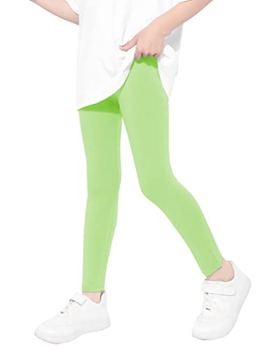 Kiench Mädchen Leggings Lang Hosen Basic Uni Farbe Grün EU Größe 134-140/8-9 Jahre Etikett 140 von Kiench