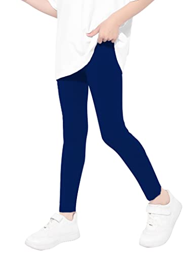 Kiench Mädchen Leggings Lang Hosen Basic Uni Farbe Marineblau EU Größe 134-140/8-9 Jahre Etikett 140 von Kiench