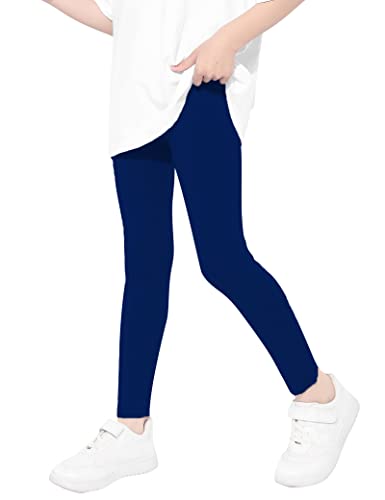 Kiench Mädchen Leggings Lang Hosen Basic Uni Farbe Marineblau EU Größe 152/10-11 Jahre Etikett 160 von Kiench
