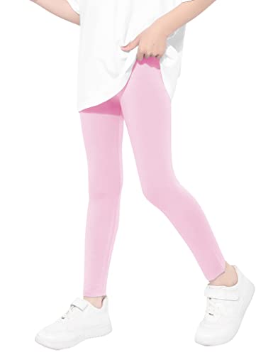 Kiench Mädchen Leggings Lang Hosen Basic Uni Farbe Rosa EU Größe 116-122/5-6 Jahre Etikett 120 von Kiench