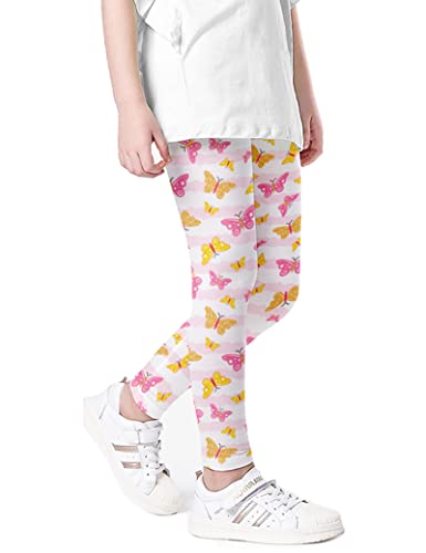 Kiench Mädchen Leggings Lang Stretch-Hosen Muster Schmetterling EU Größe 104-110/3-4 Jahre Etikett 110 von Kiench