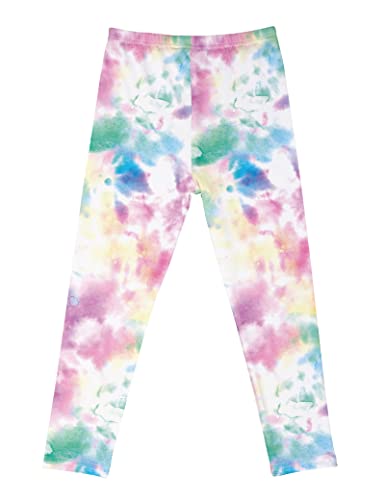 Kiench Mädchen Leggings Lang Stretch-Hosen Muster Tie Dye Lila EU Größe 122-128/6-7 Jahre Etikett 130 von Kiench