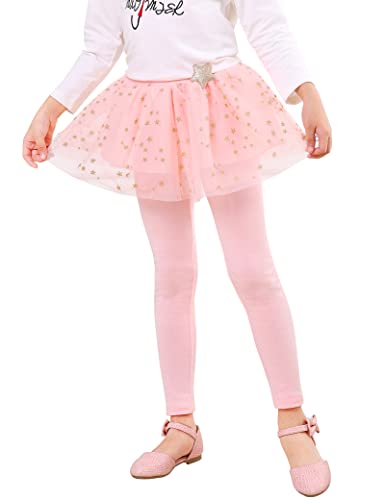 Kiench Mädchen Leggings mit Tütü Rock Tüllrock Hosen Rosa EU Größe 116-122/6-7 Jahre Etikett 120 von Kiench