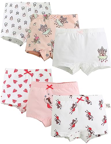 Kiench Mädchen Pantys Boxershorts Baumwolle Unterwäsche 6er-Pack Burg & Elfe EU Größe 128-134/8-9 Jahre Etikett 130 von Kiench