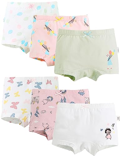 Kiench Mädchen Pantys Boxershorts Baumwolle Unterwäsche 6er-Pack Schmetterling & Ballon EU Größe 146-152/11-12 Jahre Etikett 150 von Kiench