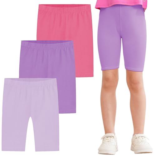 Kiench Mädchen Radlerhose Kurze Leggings Baumwolle Sommer Shorts 3er-Pack Mode Unifarben EU Gr. 104/3-4 Jahre von Kiench