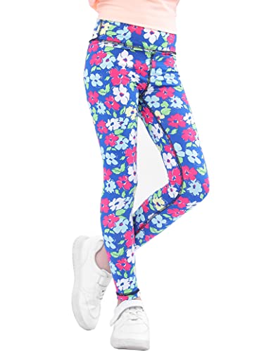 Kiench Mädchen Sport Leggings Lang Yoga Hosen High Waist Blumen EU Größe 134-140/7-8 Jahre Etikett 140 von Kiench