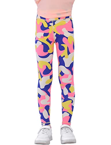 Kiench Mädchen Sport Leggings Lang Yoga Hosen High Waist Camouflage EU Größe 134-140/7-8 Jahre Etikett 140 von Kiench