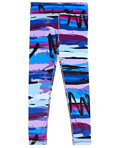 Kiench Mädchen Sport Leggings Lang Yoga Hosen High Waist Tie Dye EU Größe 122-128/6-7 Jahre Etikett 130 von Kiench