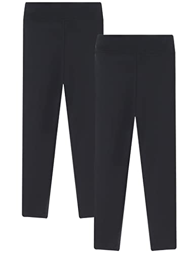 Kiench Mädchen Sport Leggings Lang Yoga Hosen Trainings Tights 2er-Pack 2 Schwarz EU Größe 134-140/7-8 Jahre Etikett 140 von Kiench