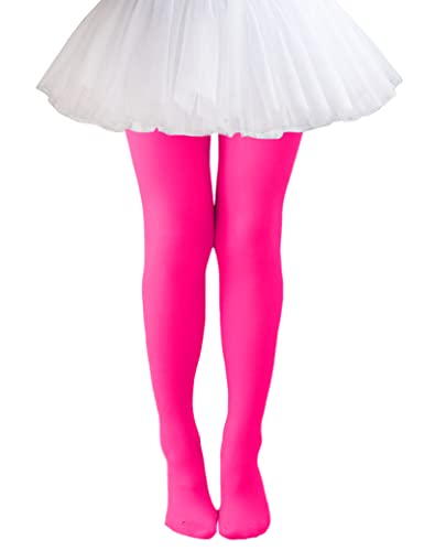 Kiench Mädchen Strumpfhosen Uni Blickdicht für Ballte Tanzschule Amarant EU Größe 128-140/8-10 Jahre Etikett XL von Kiench