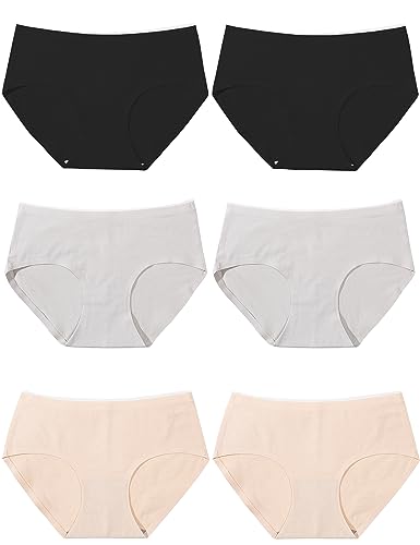 Kiench Mädchen Unterhosen Baumwolle Nahtlose Slips für Teenager 8-16 Jahre 6er-Pack Basic EU Größe 158/12-14 Jahre Etikett XL von Kiench