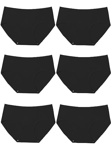 Kiench Mädchen Unterhosen Baumwolle Nahtlose Slips für Teenager 8-16 Jahre 6er-Pack Schwarz EU Größe 158/12-14 Jahre Etikett XL von Kiench