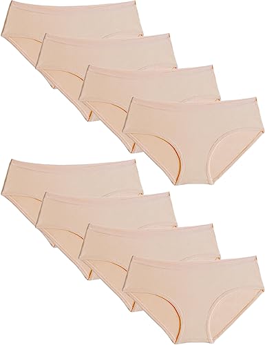 Kiench Mädchen Unterhosen Baumwolle Slips für Teenager 10-17 Jahre 8er-Pack Hautfarbe EU Größe 152-158/10-12 Jarhe Etikett M von Kiench