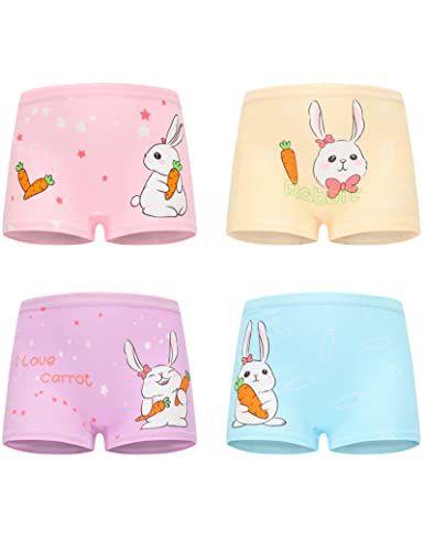 Kiench Mädchen Unterhosen Boxershorts Baumwolle 4er-Pack Kaninchen EU Größe 122-128/6-8 Jahre Etikett L von Kiench