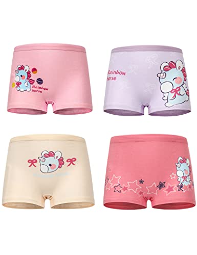 Kiench Mädchen Unterhosen Boxershorts Baumwolle 4er-Pack Pferde EU Größe 110-116/4-6 Jahre Etikett M von Kiench