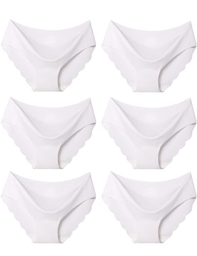 Kiench Mädchen Unterhosen Nahtlose Unterwäsche Hipster Slips 6er-Pack Weiß EU Größe 146-152/9-10 Jahre Etikett S von Kiench