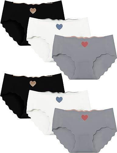 Kiench Mädchen Unterhosen Nahtlose Unterwäsche Seamless Slips für Teenager 6er-Pack Basic EU Größe 146-152/10-12 Jahre Etikett M von Kiench