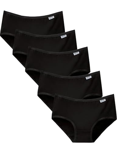 Kiench Mädchen Unterhosen Slips Baumwolle 5er-Pack Schwarz EU Größe 140-146/9-11 Jahre Etikett L von Kiench