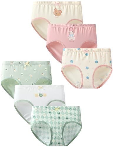 Kiench Mädchen Unterhosen Slips Baumwolle 6er-Pack Bärchen EU Größe 104-110/3-4 Jahre Etikett 110 von Kiench