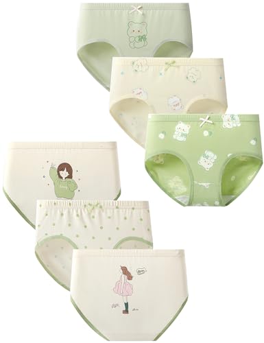 Kiench Mädchen Unterhosen Slips Baumwolle 6er-Pack Grün EU Größe 104-110/3-4 Jahre Etikett 110 von Kiench