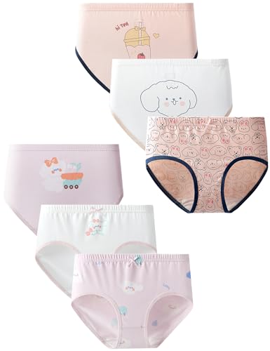 Kiench Mädchen Unterhosen Slips Baumwolle 6er-Pack Hündchen EU Größe 152-158/11-12 Jahre Etikett 160 von Kiench