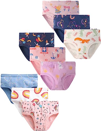 Kiench Mädchen Unterhosen Slips Reine Baumwolle Unterwäsche 9er-Pack Freizeitpark & Karussell & Fee EU Größe 134-140/8-9 Jahre Etikett 150 von Kiench