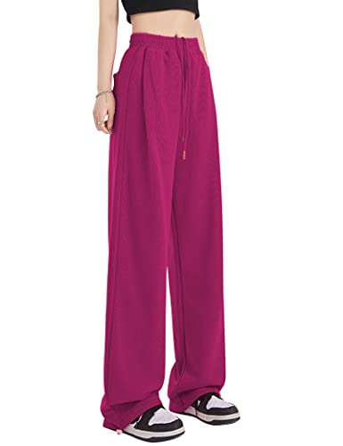 Kiench Teenager Mädchen Jogginghose Baggy Sweathose Baumwolle mit Taschen Amaranth Rot EU Größe 164/14-16 Jahre von Kiench