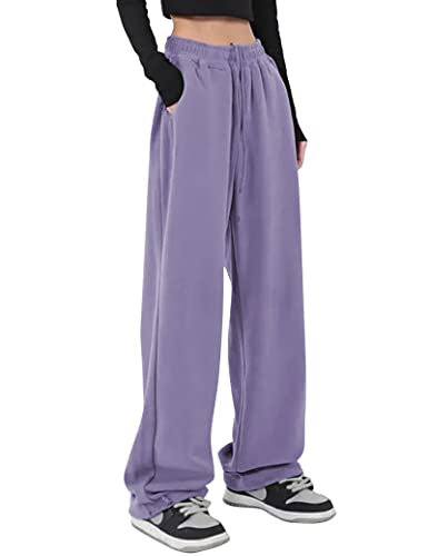 Kiench Teenager Mädchen Jogginghose Baggy Sweathose Baumwolle mit Taschen Lila EU Größe 158/12-14 Jahre von Kiench