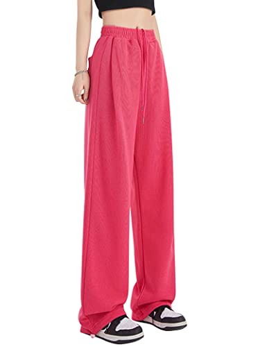 Kiench Teenager Mädchen Jogginghose Baggy Sweathose Baumwolle mit Taschen Rosa EU Größe 158/12-14 Jahre von Kiench