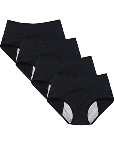 Kiench Teenager Mädchen Perioden Unterwäsche Menstruation Slip 4er-Pack 4 Schwarz EU Größe 158-164/13-14 Jahre Etikett 2XL Kiench Teenager Mädchen Perioden Unterwäsche Menstruation Slip 4er-Pack 4 Schwarz EU Größe 158-164/13-14 Jahre Etikett 2XL von Kiench
