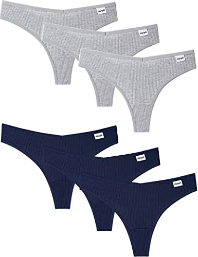 Kiench Teenager Mädchen Unterhosen Baumwolle Tanga 6er-Pack Marineblau & Grau EU Größe 164-170/13-15 Jahre Etikett L von Kiench