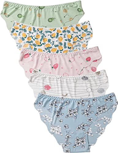 Kiench Teenager Mädchen Unterhosen Nahtlos Unsichtbar Slips 5er-Pack Geblümt EU Größe 158-164/12-14 Jahre Etikett L von Kiench