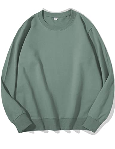 Kiench Teenager Sweatshirt Jungen Mädchen Basic Pullover Rundhals Baumwolle Blaugrün EU Größe 176/16-18 Jahre Etikett 2XL von Kiench