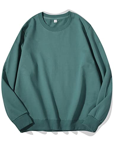 Kiench Teenager Sweatshirt Jungen Mädchen Basic Pullover Rundhals Baumwolle Türkis Grün EU Größe 170/14-16 Jahre Etikett XL von Kiench