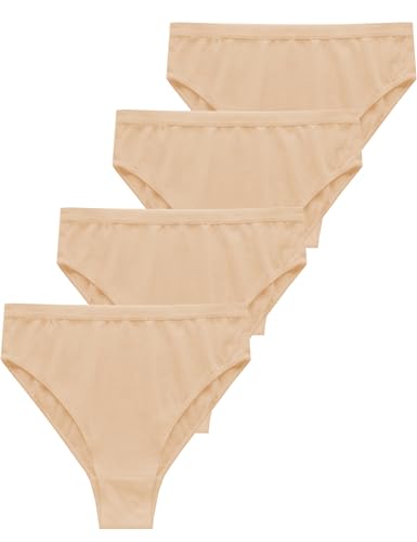 UClokrm Mädchen Ballett Slips 4er-Pack Tanz Unterhosen Baumwolle Unterwäsche für Kinder und Damen Hautfarbe EU Größe 146/10-11 Jahre Etikett 150 von Kiench