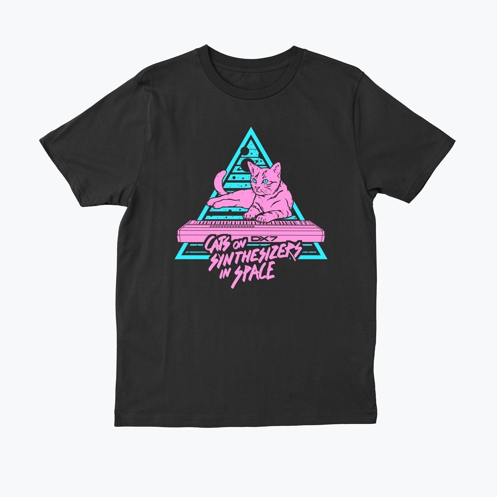Katzen Auf Synthesizern Im Weltraum - Neon T-Shirt Katzen Auf Synthesizern Im Weltraum - Neon T-Shirt von KieranHeather