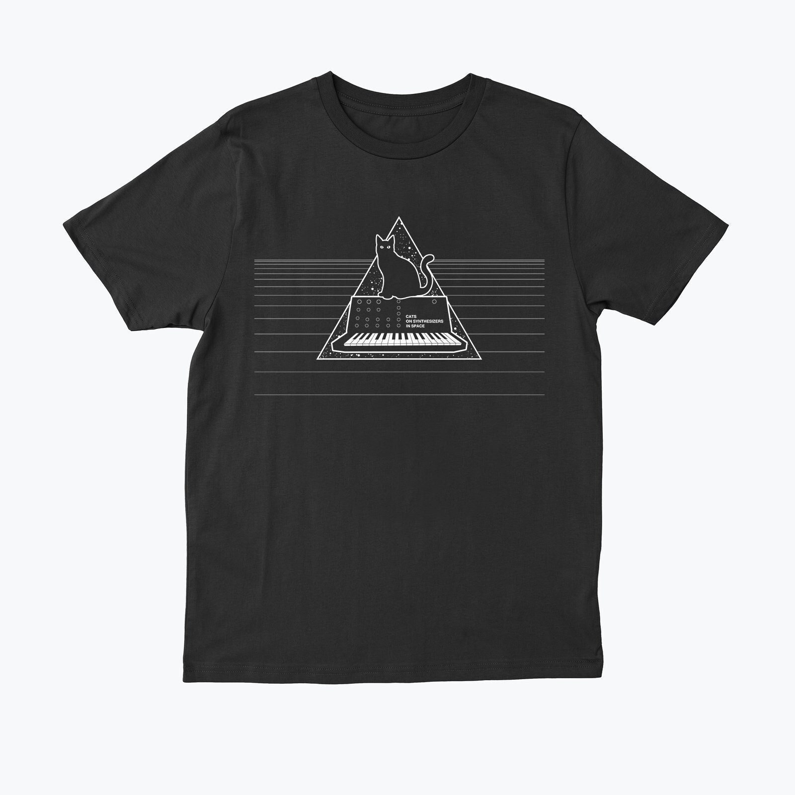 Katzen Auf Synthesizern Im Weltraum - Schwarzes T-Shirt Katzen Auf Synthesizern Im Weltraum - Schwarzes T-Shirt von KieranHeather